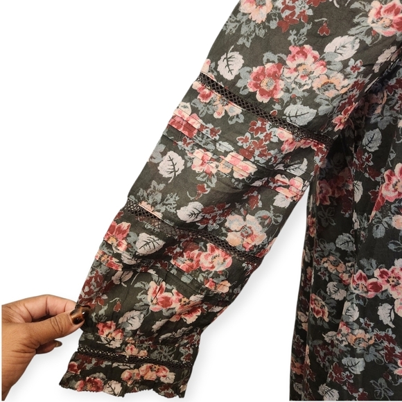 EUC SUNDANCE ANDI FLORAL DRESS BOHEMIAN WESTERN OLIVE EMBROIDERED SZ L - Picture 12 of 15